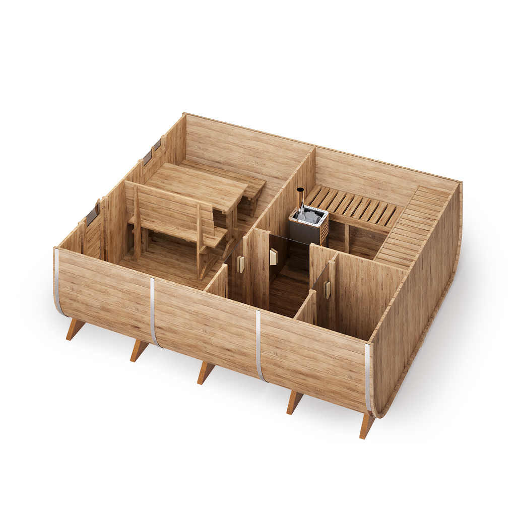 Big Oval Outdoor Sauna for 6 persons