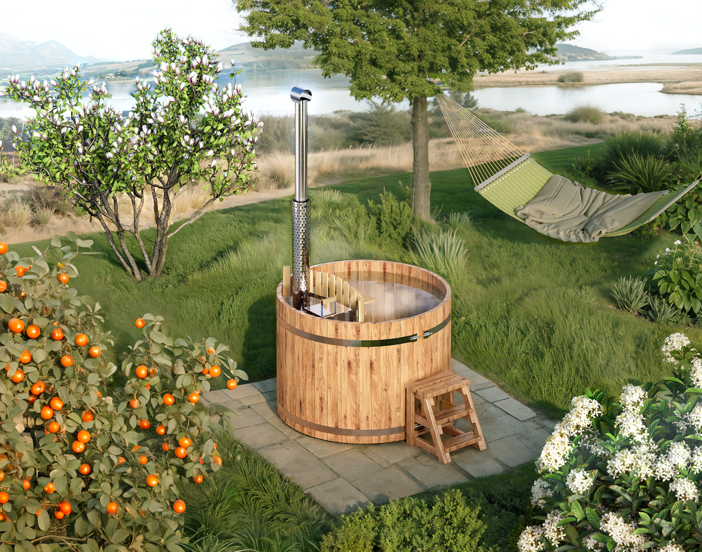 For 3-10 persons Wooden Hot Tub with an Inside Heater