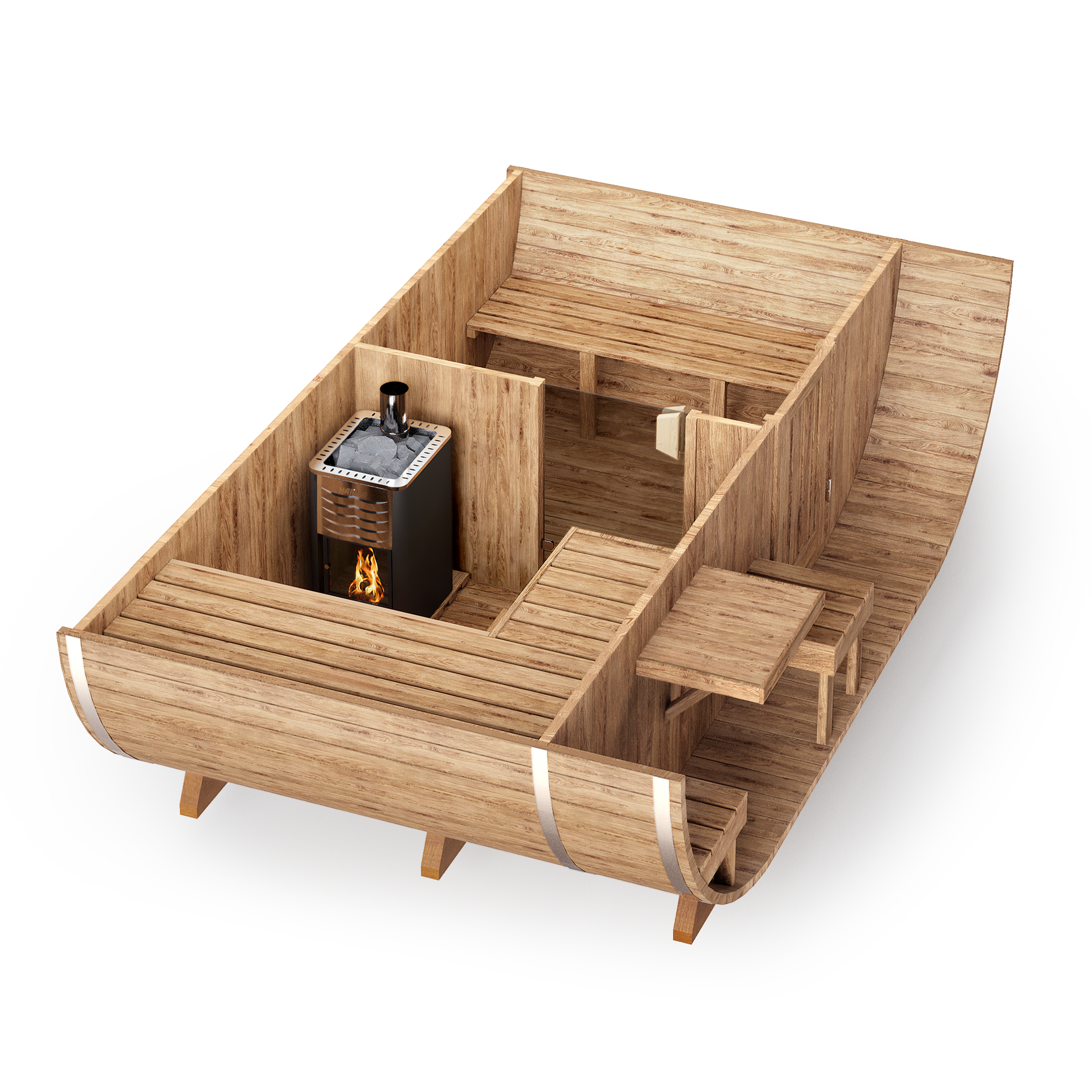 Oval Outdoor Sauna for 4 persons
