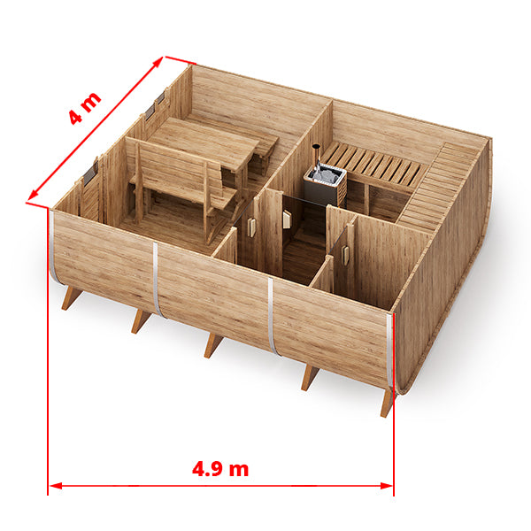 Big Oval Outdoor Sauna for 6 persons