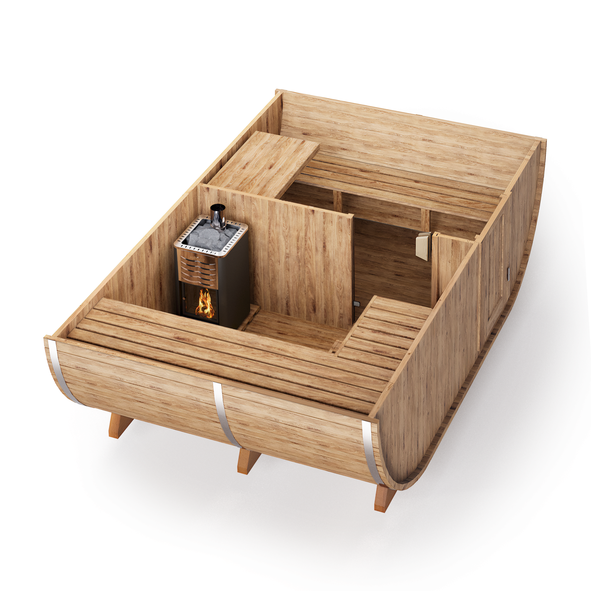 Oval Outdoor Sauna for 6 persons