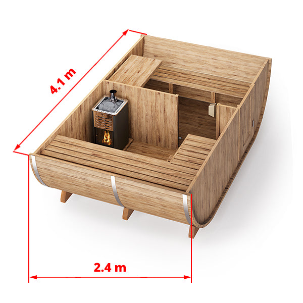 Oval Outdoor Sauna for 6 persons