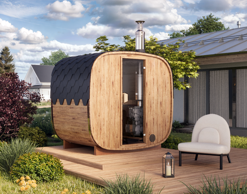 1.7m for 3 persons Cube Barrel Sauna