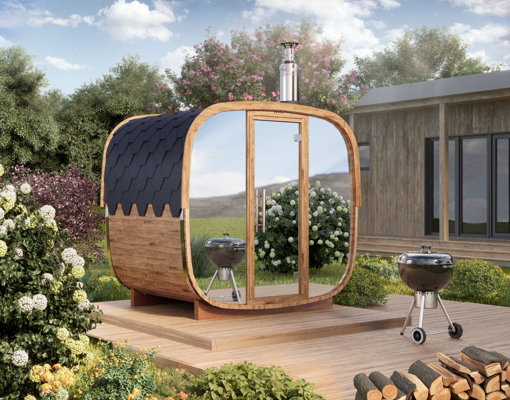 1.7m for 3 persons Cube Barrel Sauna