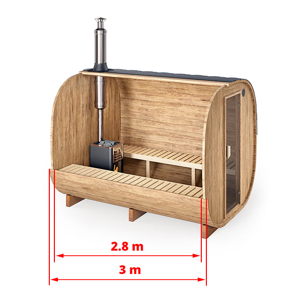 3m for 6 persons Cube Barrel Sauna