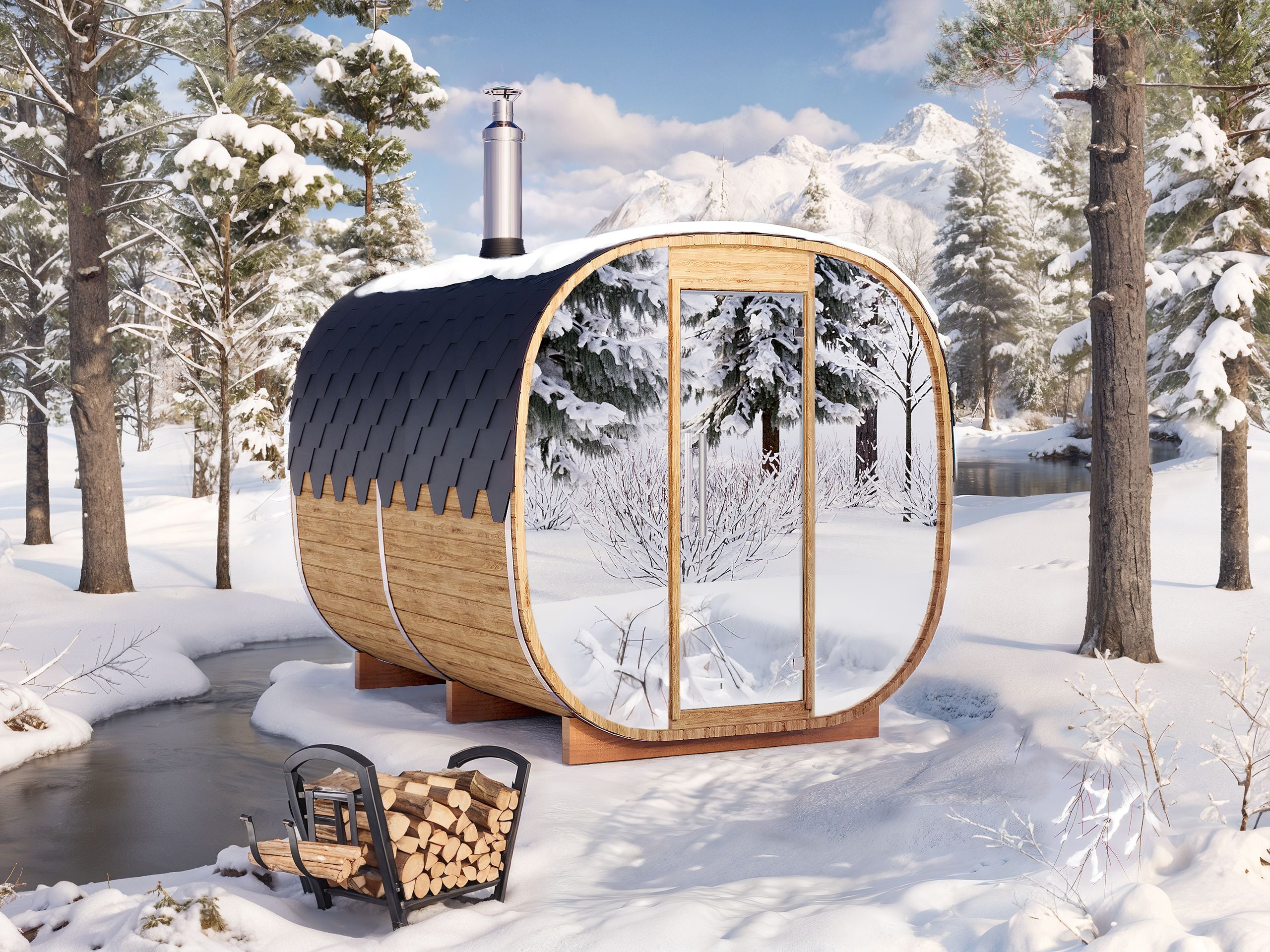 3m for 6 persons Cube Barrel Sauna