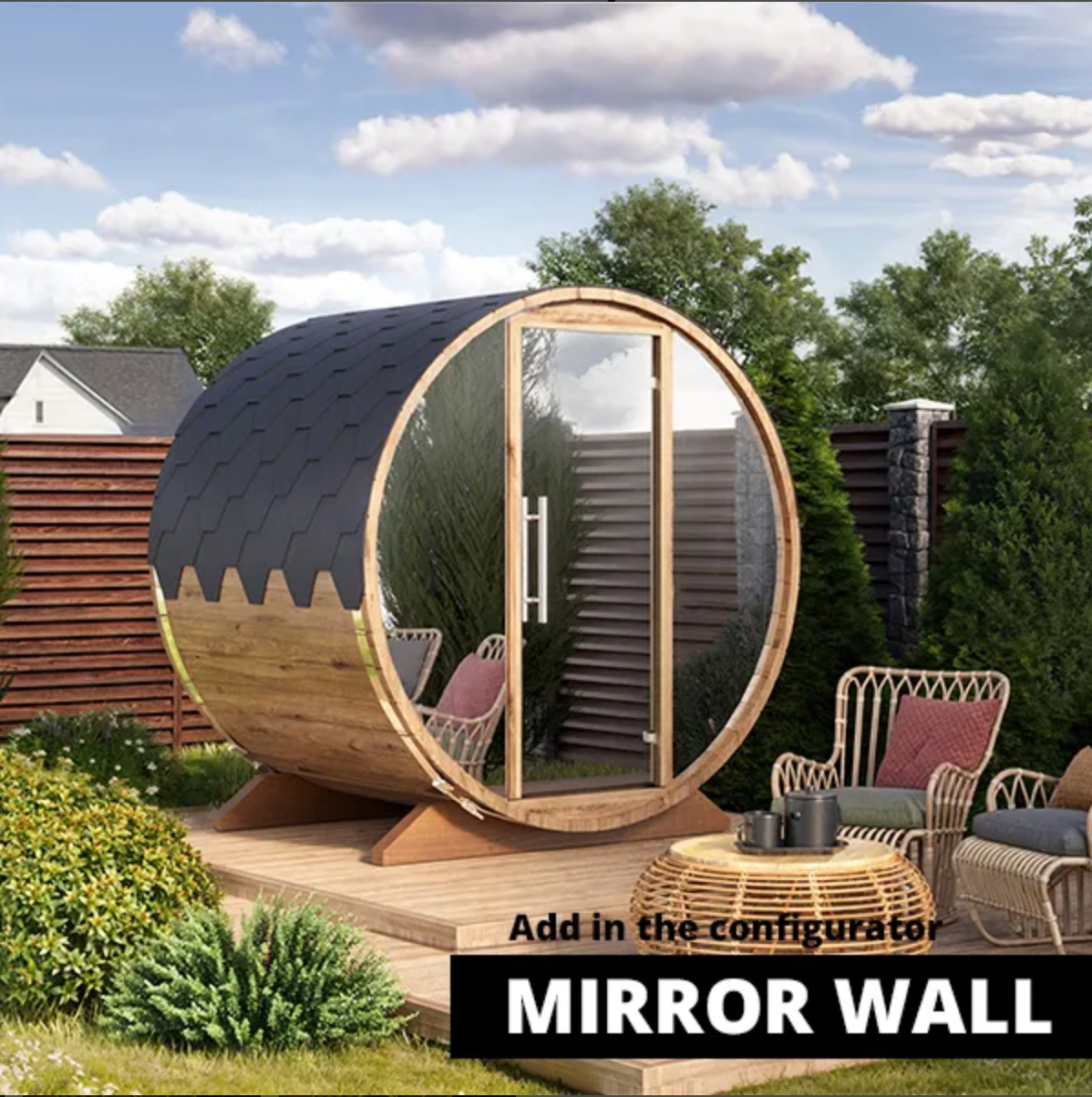 1,6m Outdoor Sauna for 3 persons