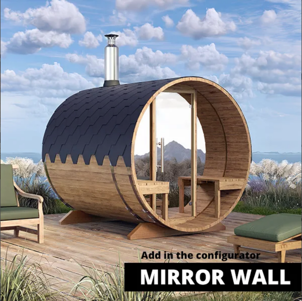 2.4m for 4 persons Outdoor Sauna with Outside Seats