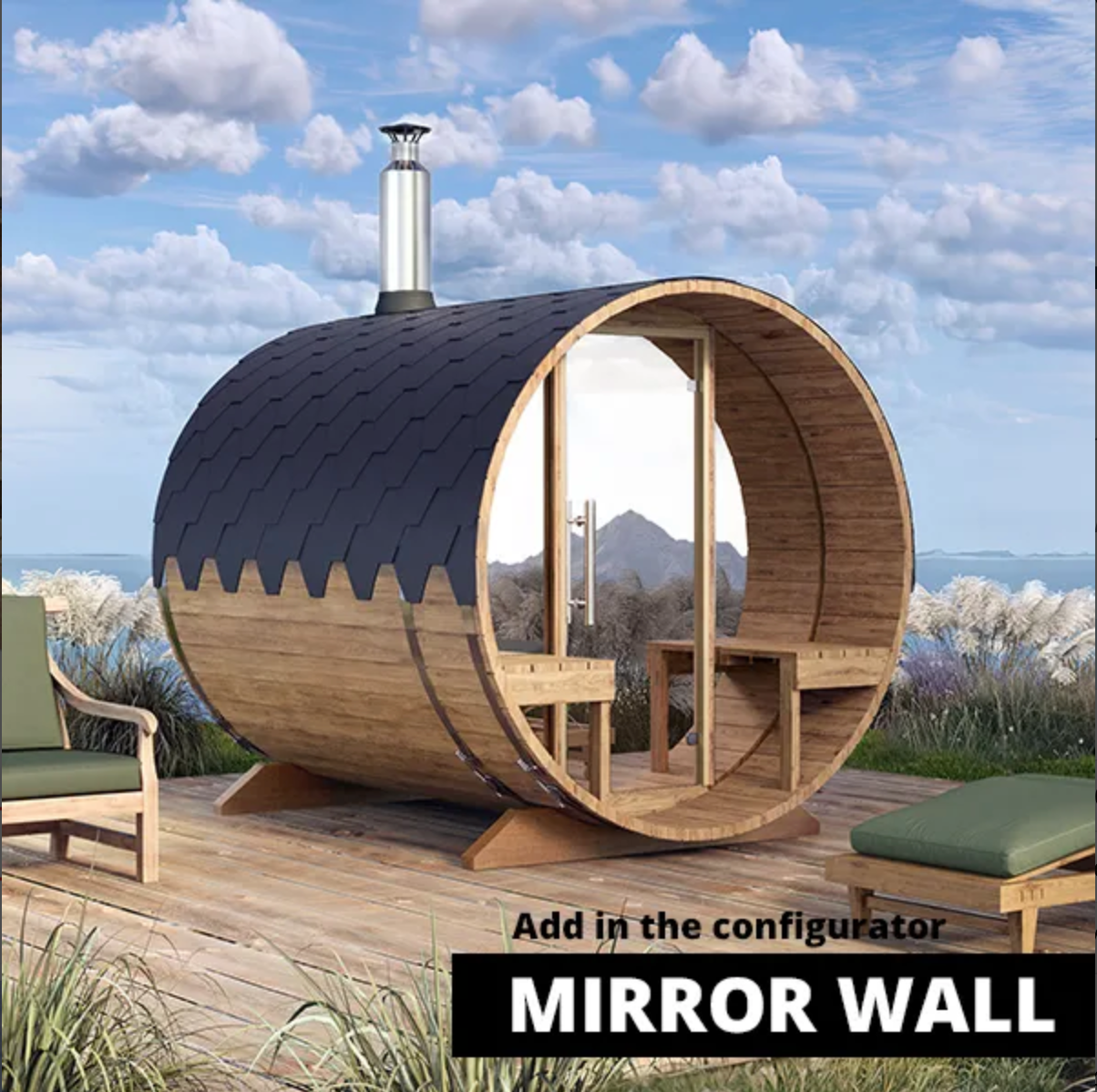 2.4m for 4 persons Outdoor Sauna with Outside Seats