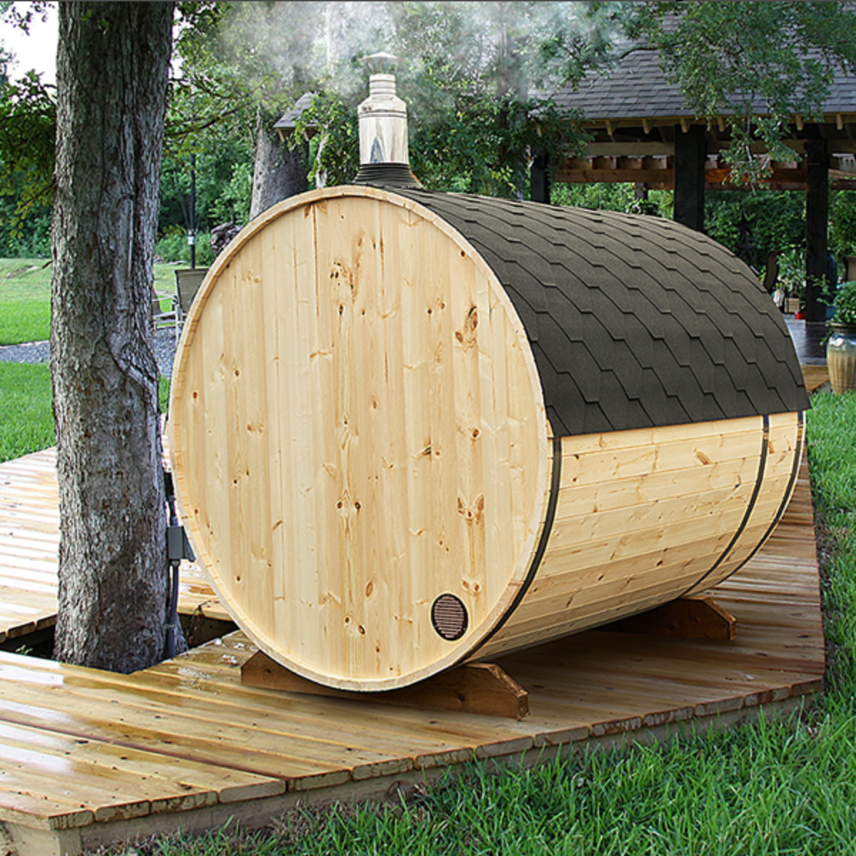 2.4m for 4 persons Outdoor Sauna with Outside Seats