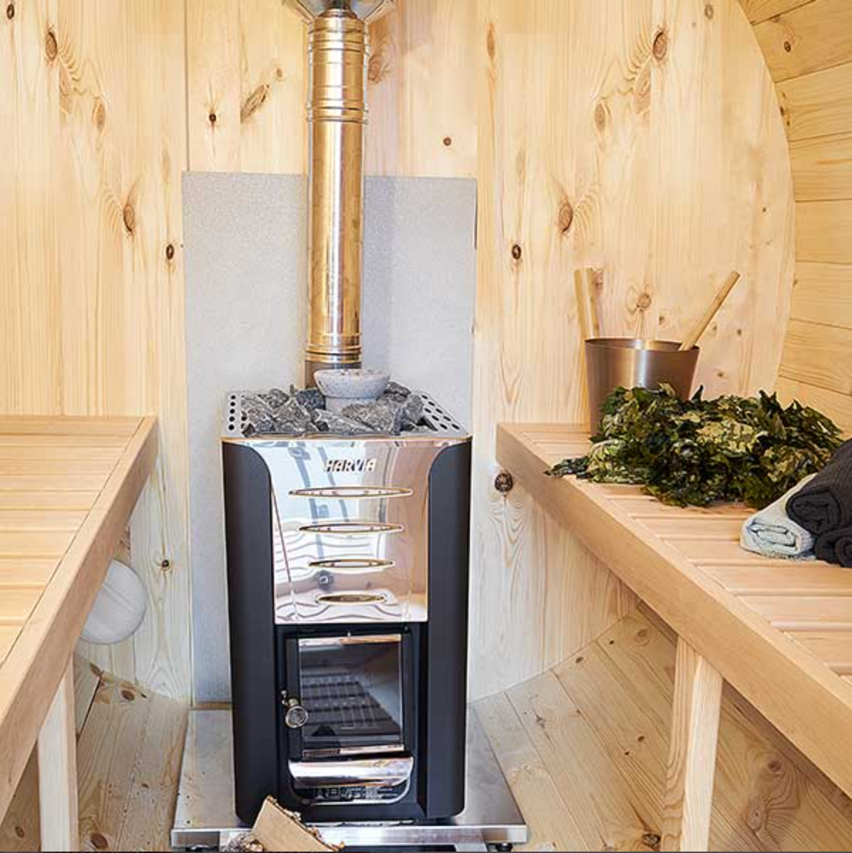 2.4m for 4 persons Outdoor Sauna with Outside Seats
