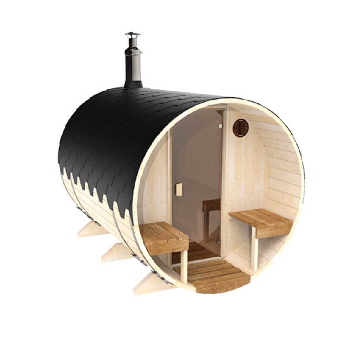 2.8m for 4 persons Outdoor Sauna with Outside Seats