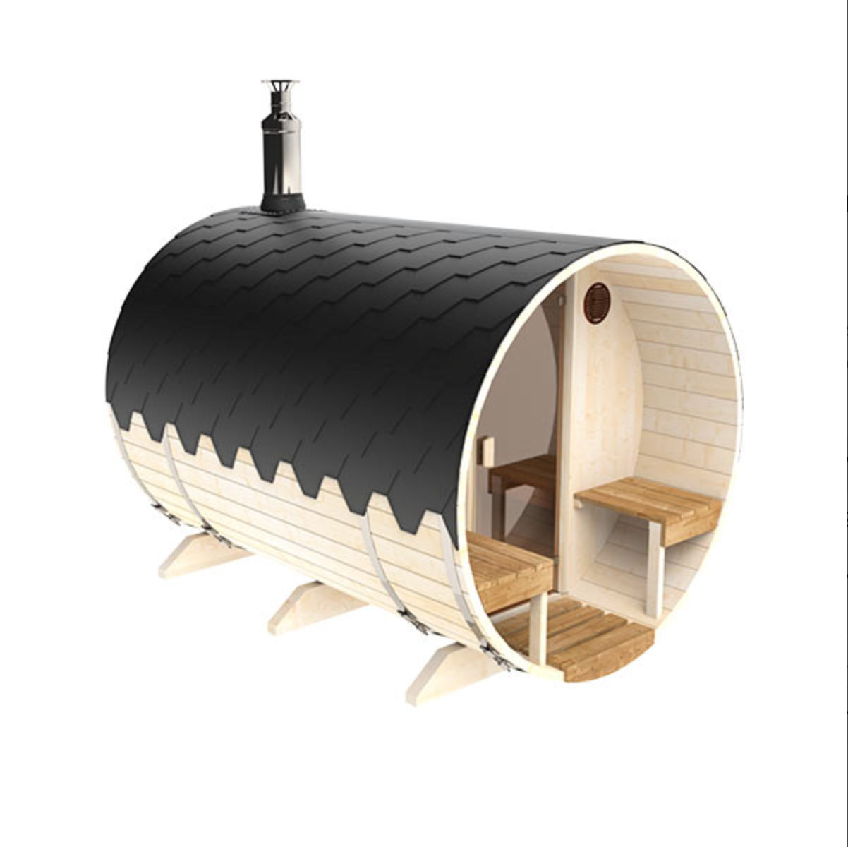 2.8m for 4 persons Outdoor Sauna with Outside Seats