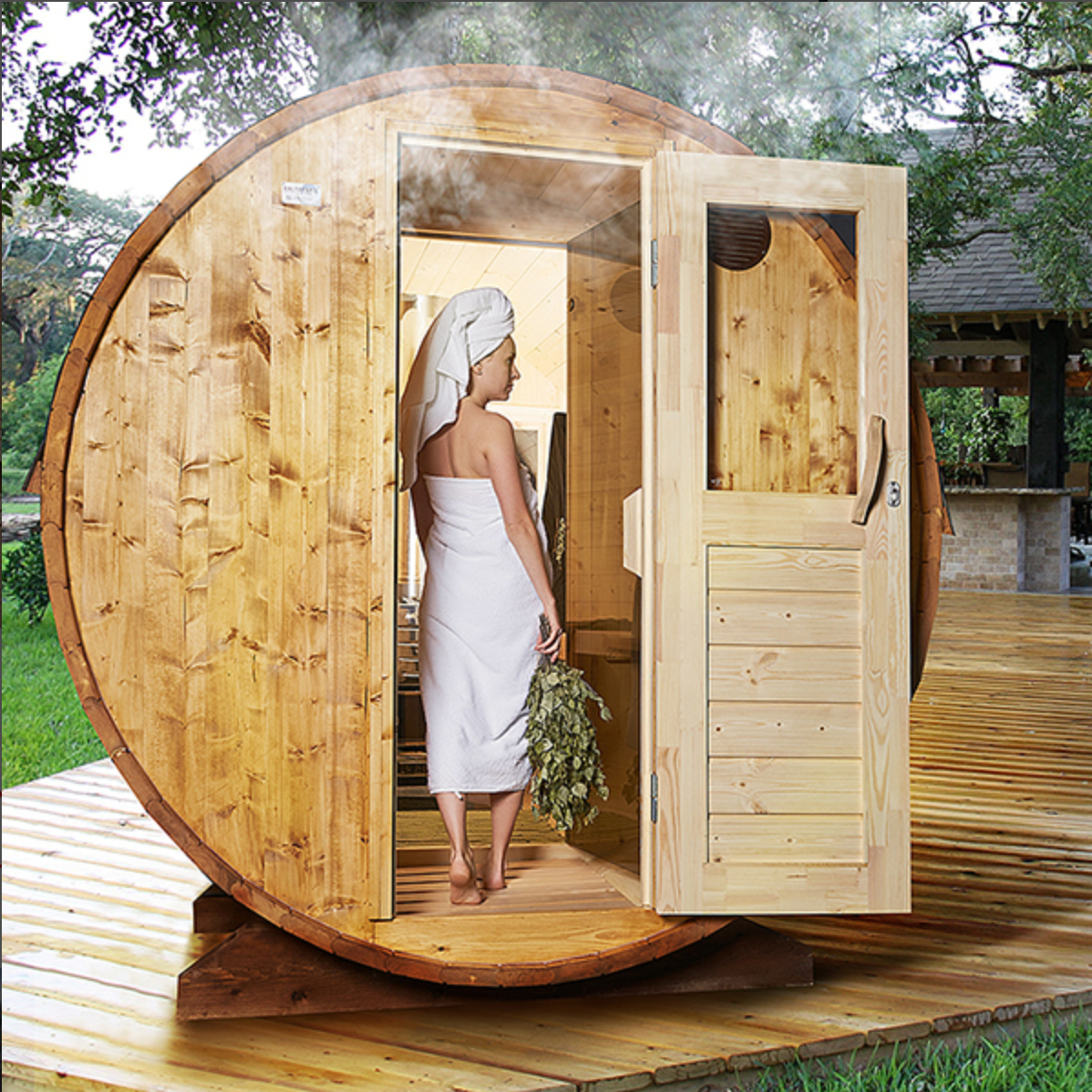 3m for 4 persons Outdoor Sauna with Dressing Room