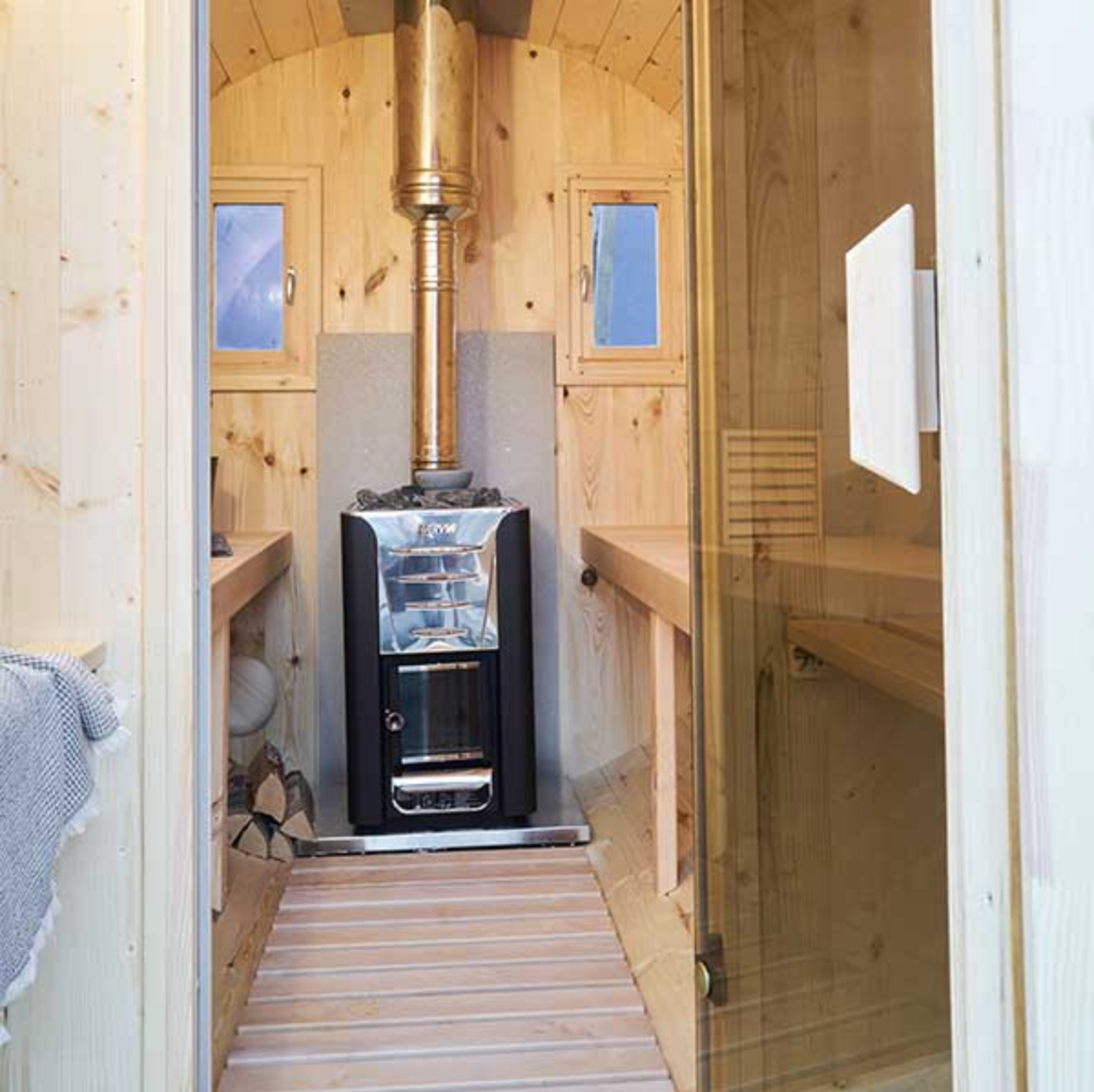 3m for 4 persons Outdoor Sauna with Dressing Room