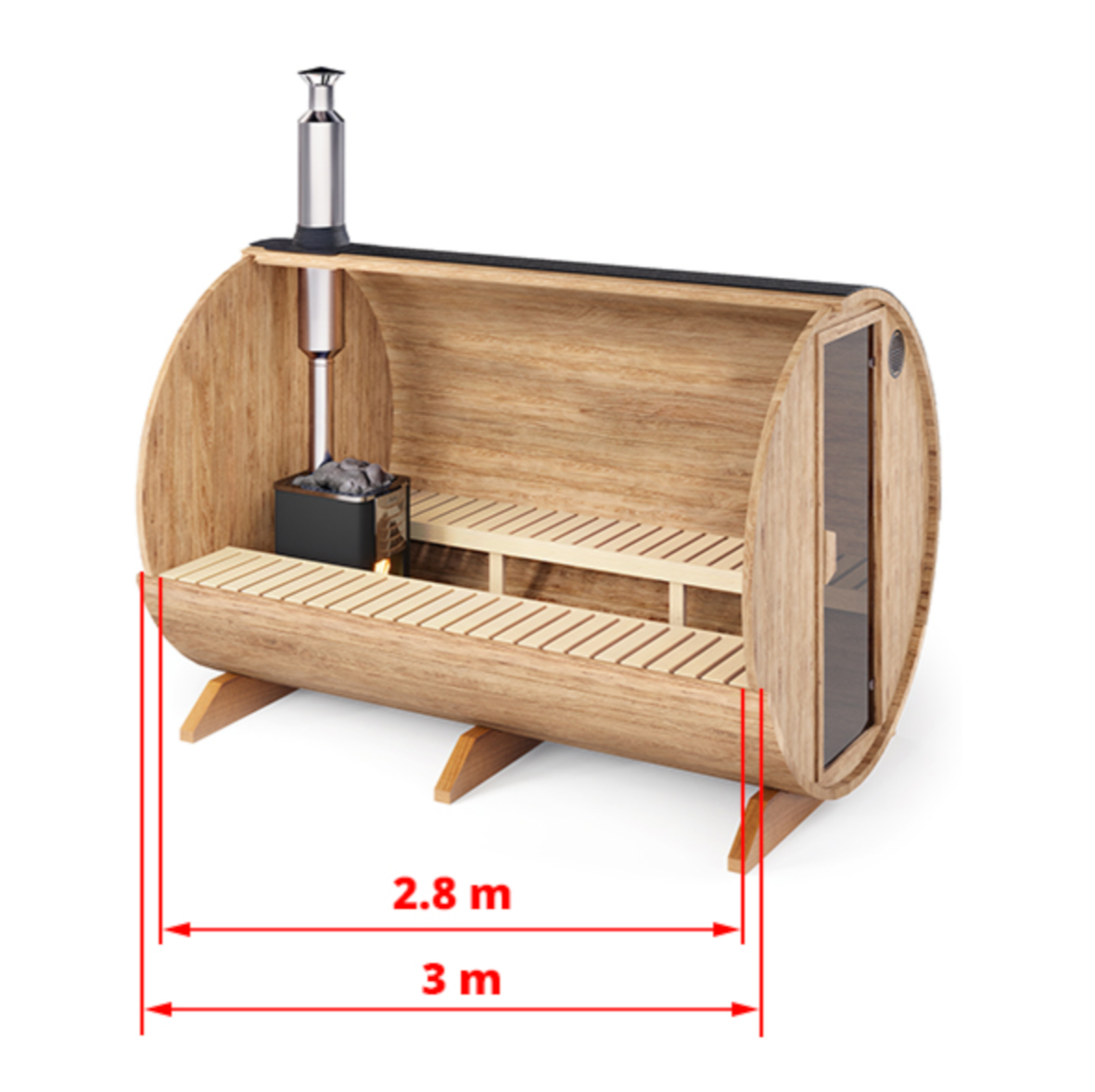 3m for 6 persons Outdoor Sauna