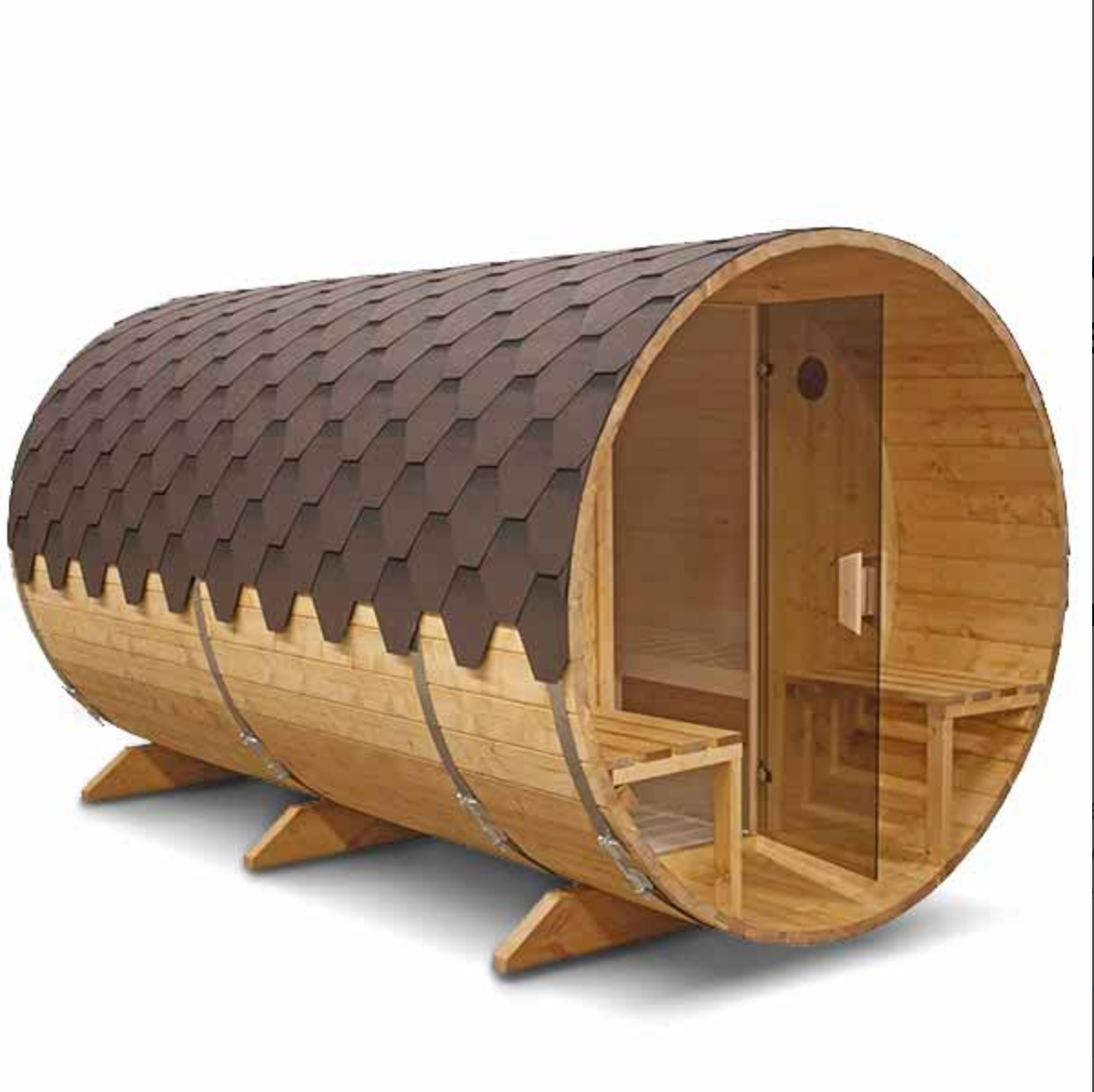 3.6m for 6 persons Outdoor Sauna with Outside Seats