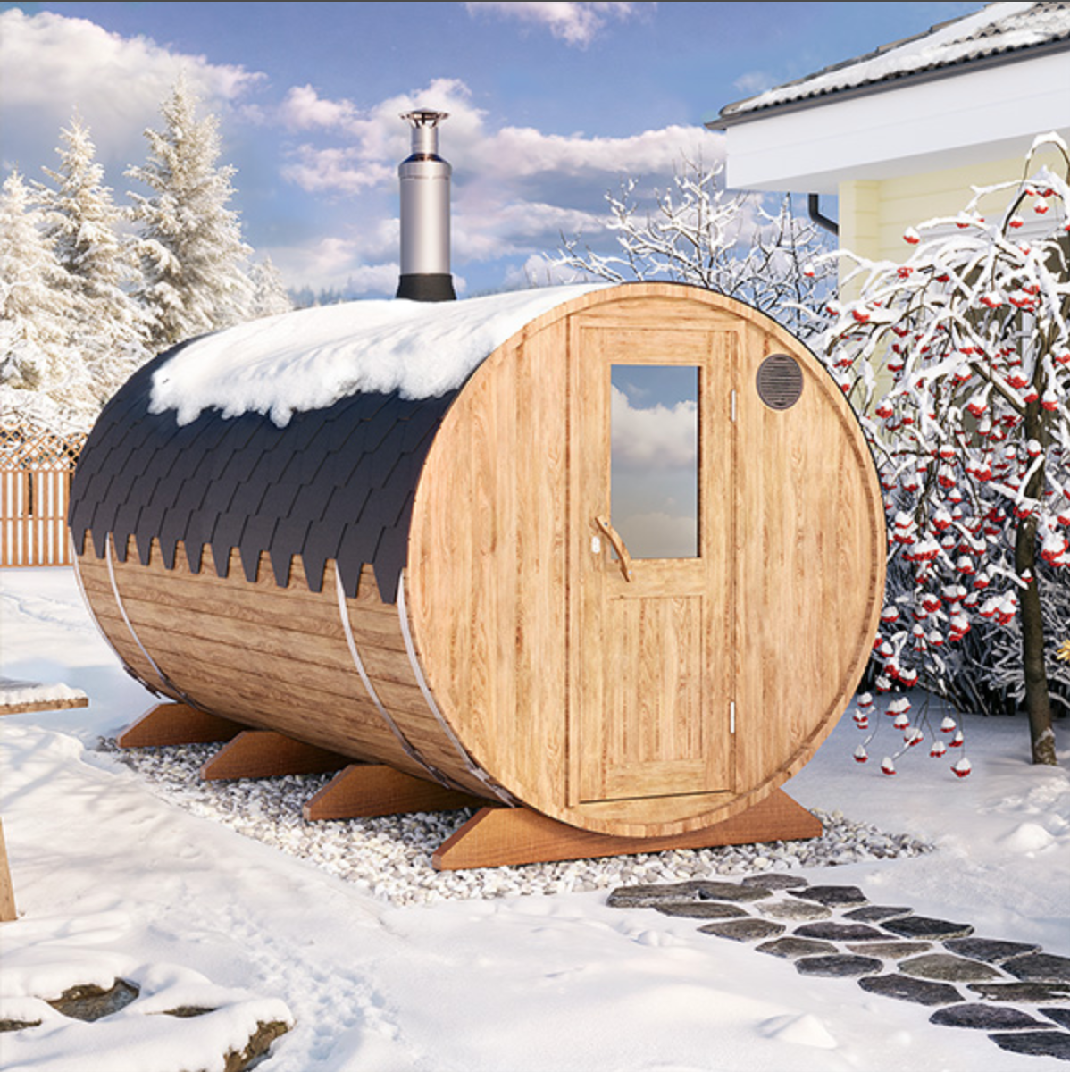 4m for 4-6 persons Two-room Outdoor Sauna