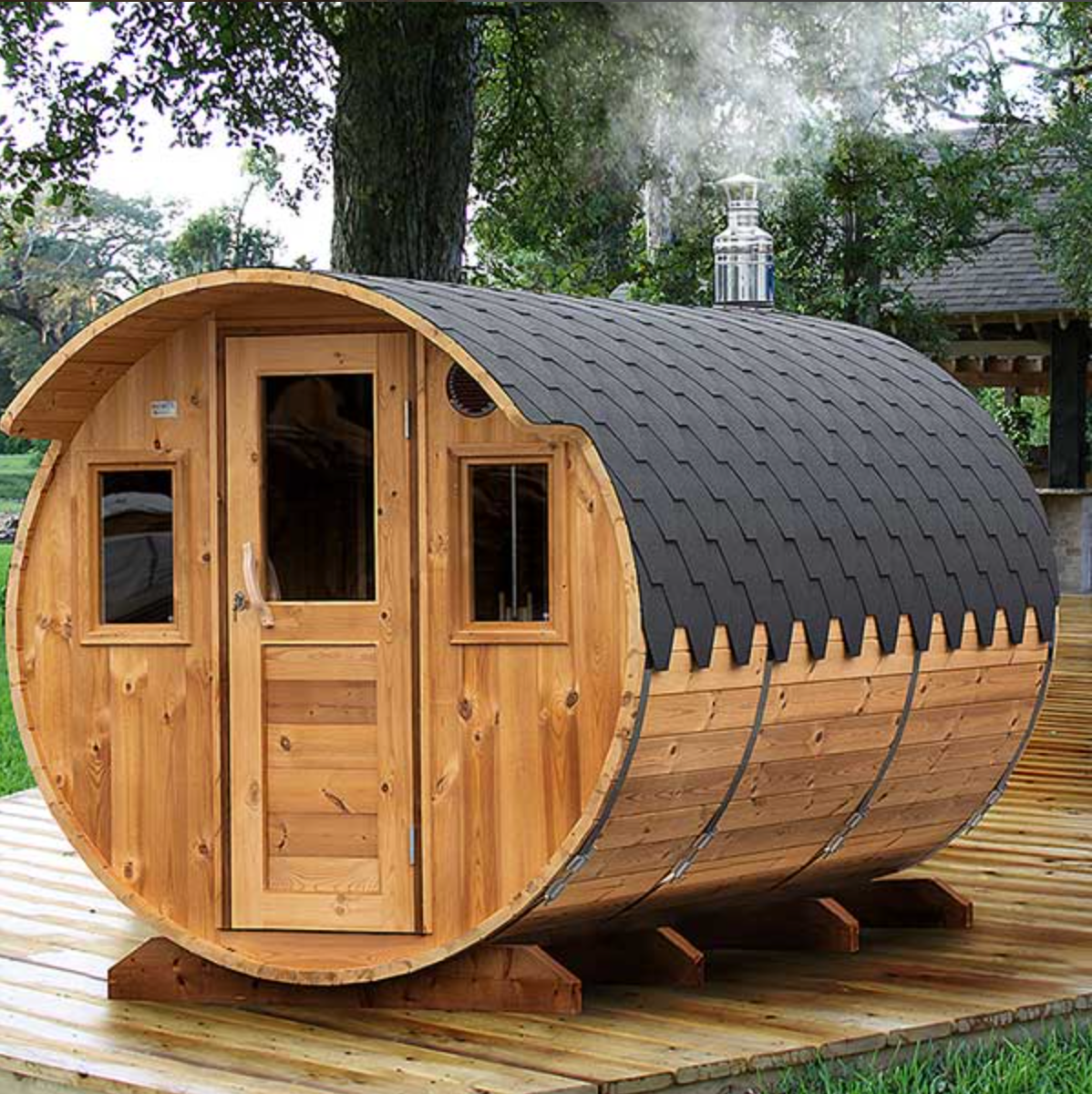 4m for 8 persons Outdoor Sauna with Dressing Room