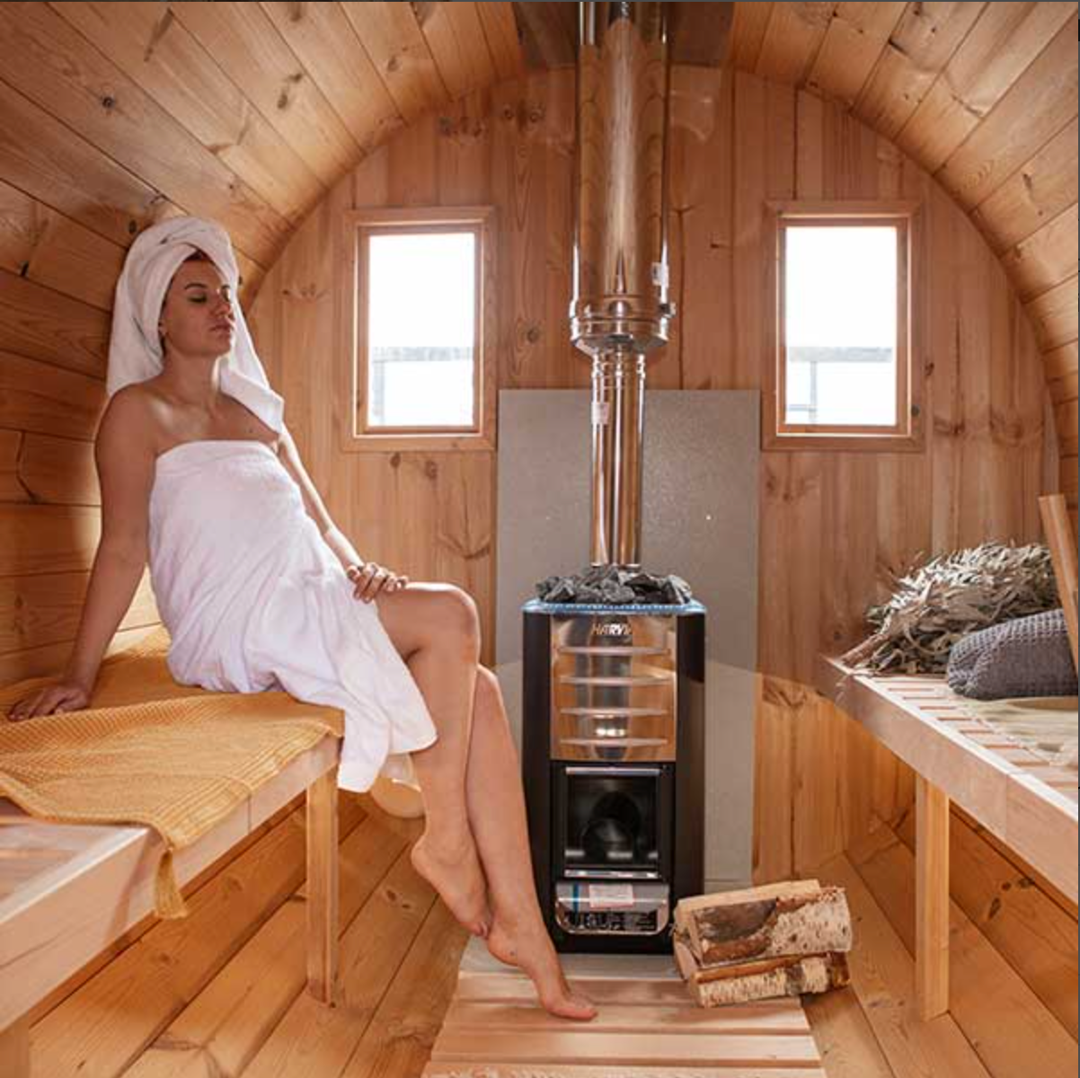 4m for 8 persons Outdoor Sauna with Dressing Room