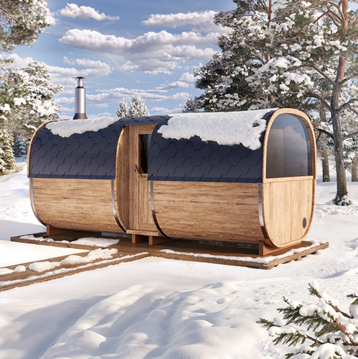5m Outdoor Sauna for 6 persons with seats or bed