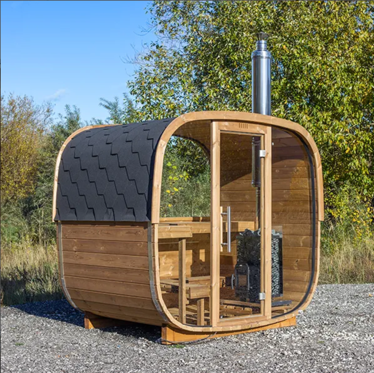 1.7m for 3 persons Cube Barrel Sauna