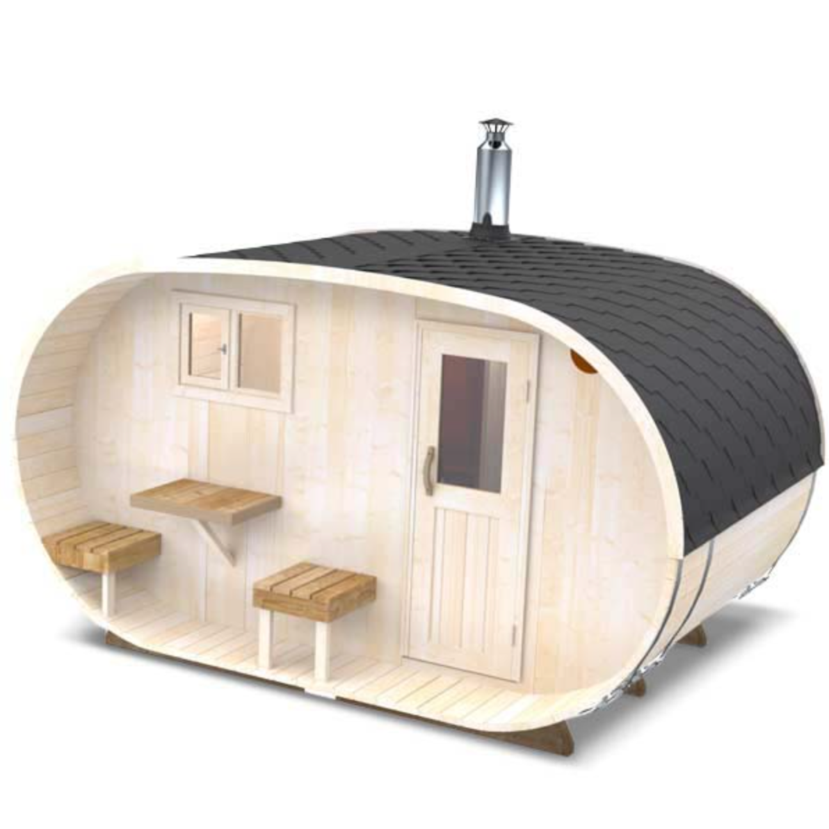 Oval Outdoor Sauna for 4 persons