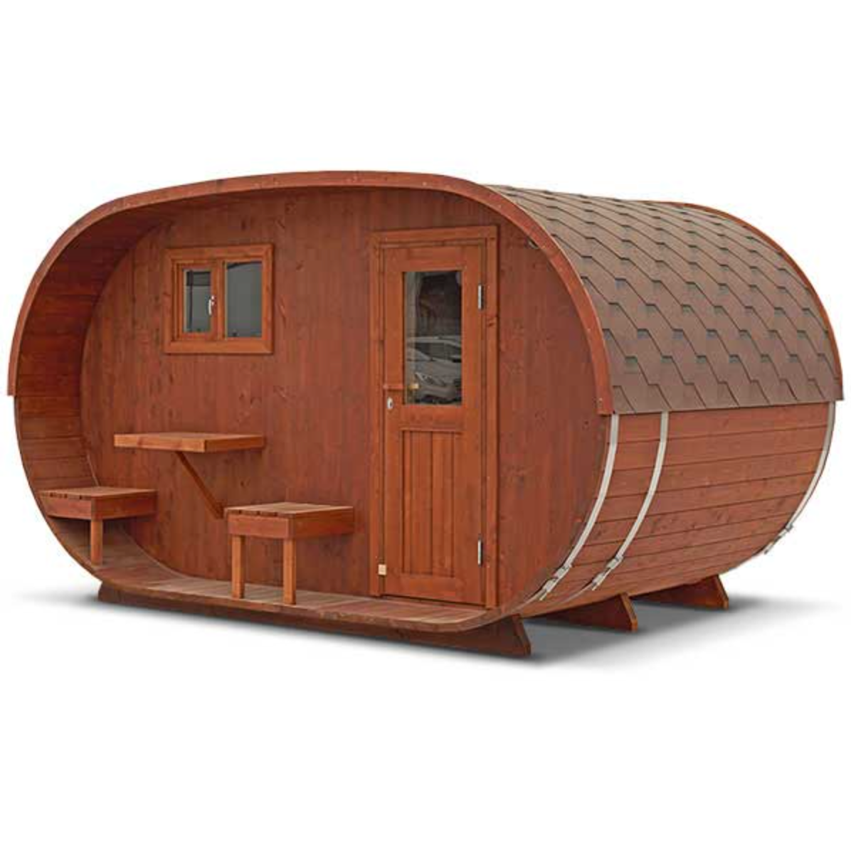 Oval Outdoor Sauna for 4 persons