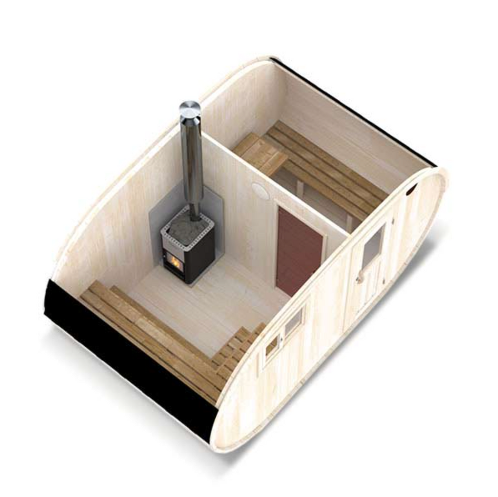 Oval Outdoor Sauna for 6 persons