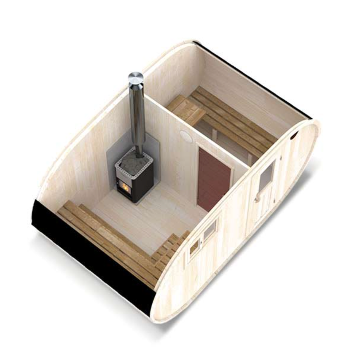 Oval Outdoor Sauna for 6 persons