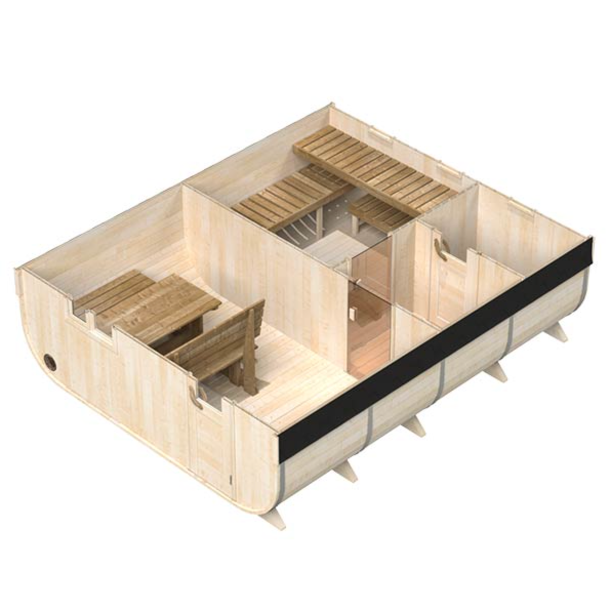 Big Oval Outdoor Sauna for 6 persons