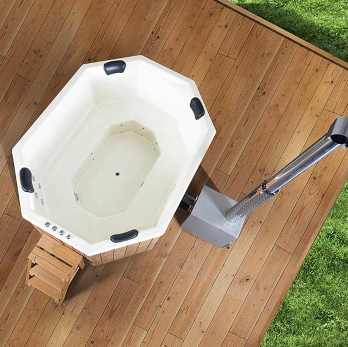 For 9 persons Wood-fired Hot Tub “Octa” from Fiberglass