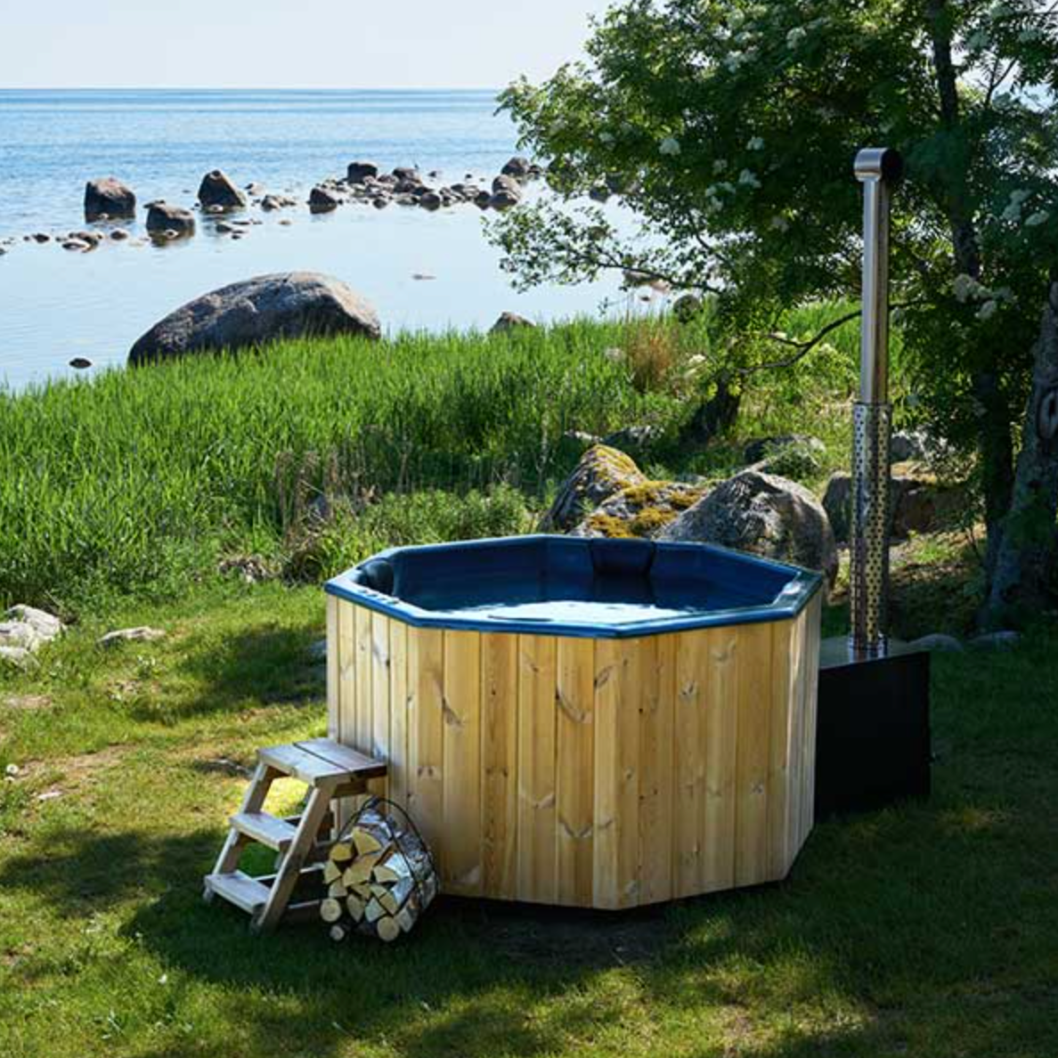 For 7 persons Wood-fired Hot Tub “Octa” from Fiberglass