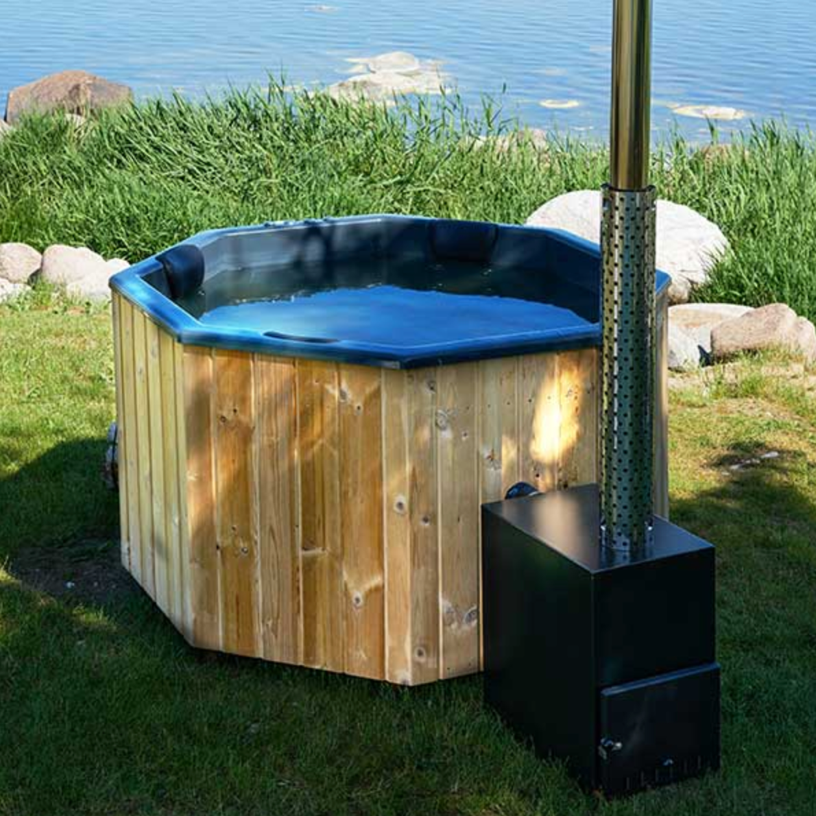 For 6 persons Wood-fired Hot Tub “Octa” from Fiberglass