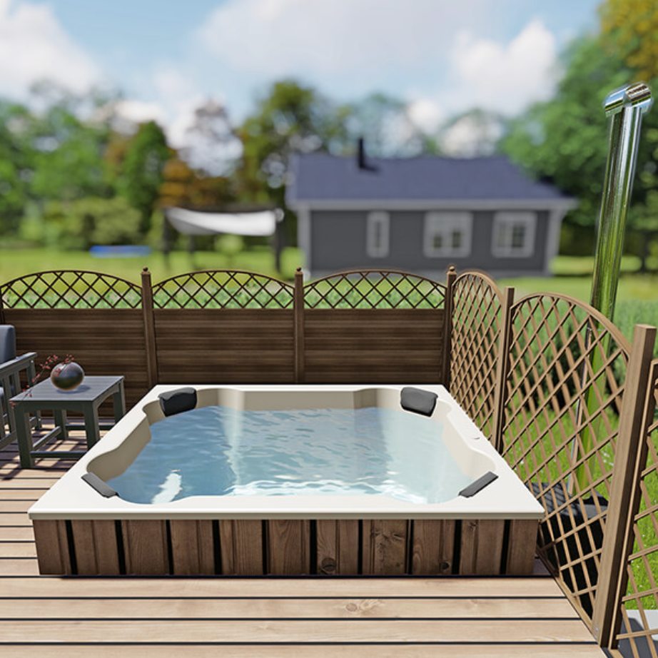 For 8 persons Hot Tub Liner from Fiberglass “Quattro” 2,0×1,7m