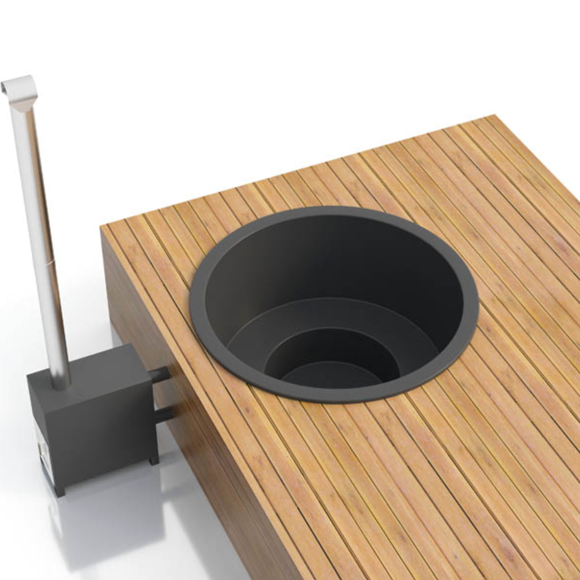 For 4 persons Hot Tub Liner from Fiberglass with an Outside Heater “Round” 1,8m