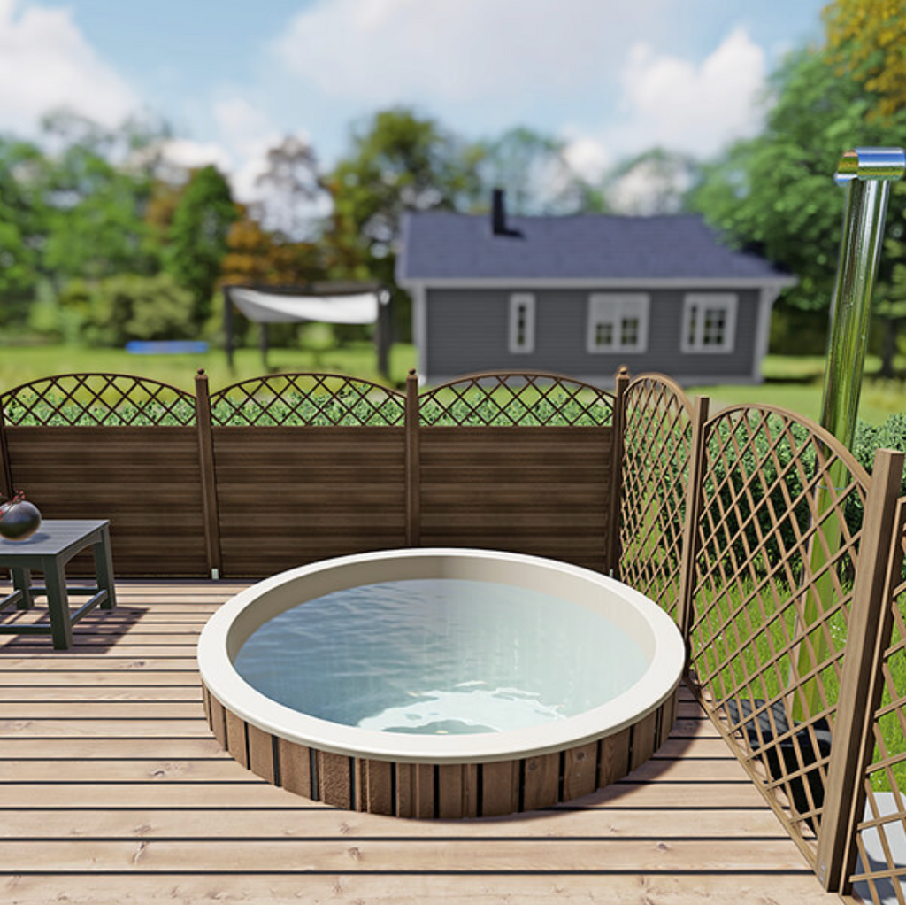For 4 persons Hot Tub Liner from Fiberglass with an Outside Heater “Round” 1,8m