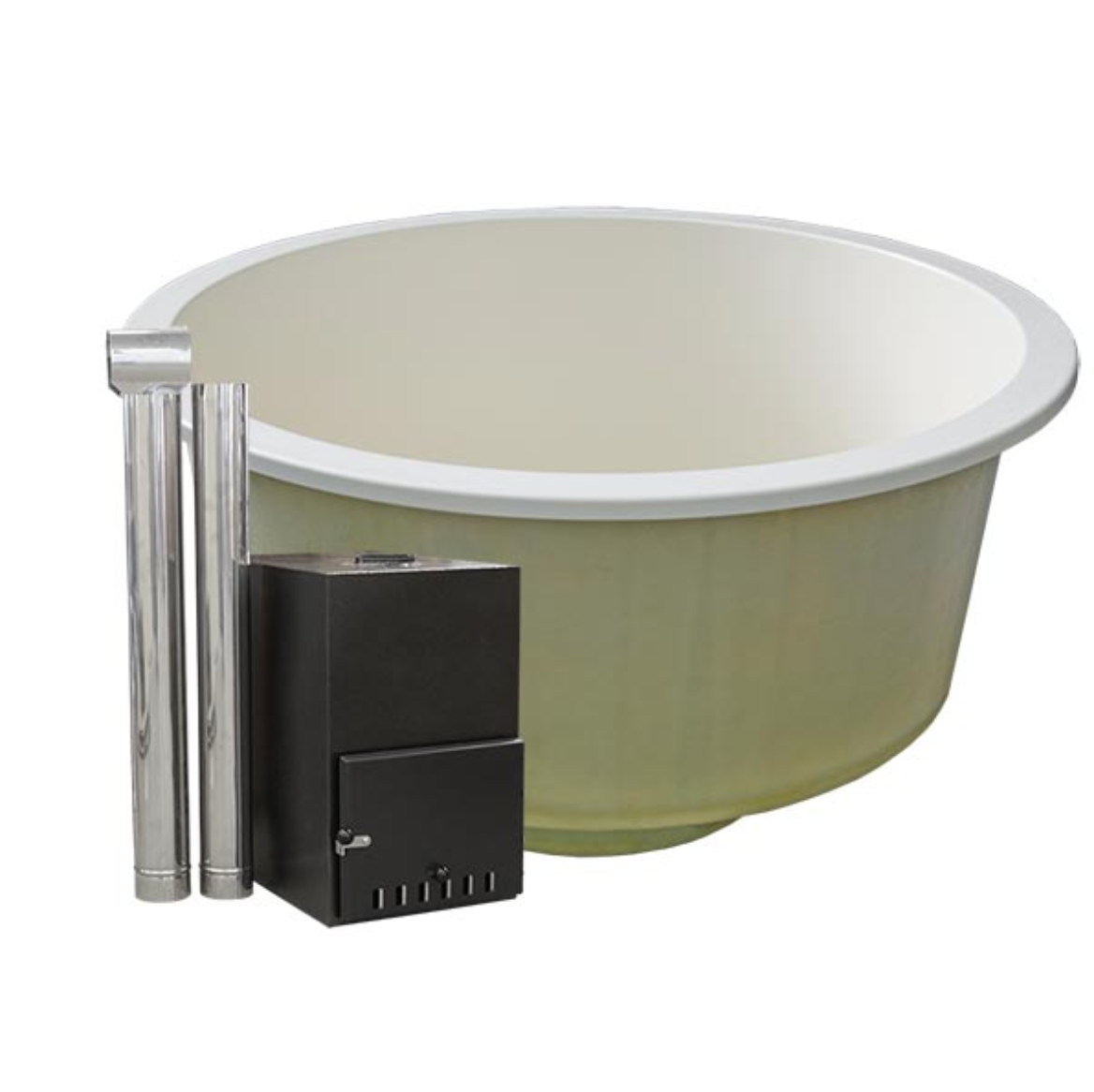 For 4 persons Hot Tub Liner from Fiberglass with an Outside Heater “Round” 1,8m