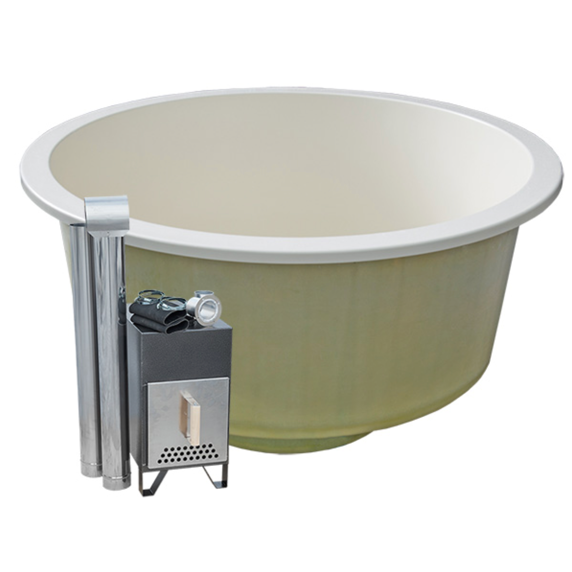 For 4 persons Hot Tub Liner from Fiberglass with an Outside Heater “Round” 1,8m