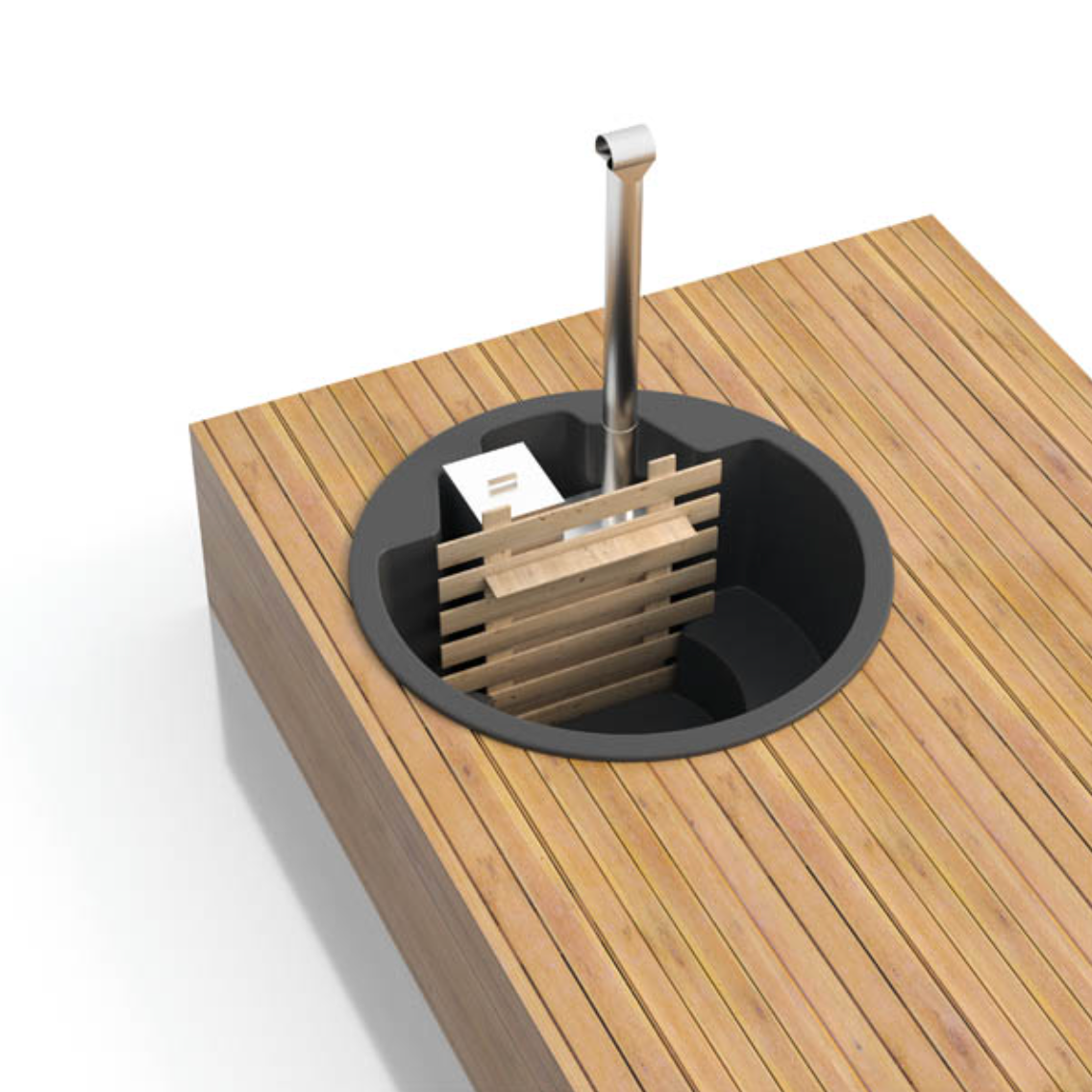 For 3 persons Hot Tub Liner from Fiberglass with an Inside Heater “Round” 1,8m