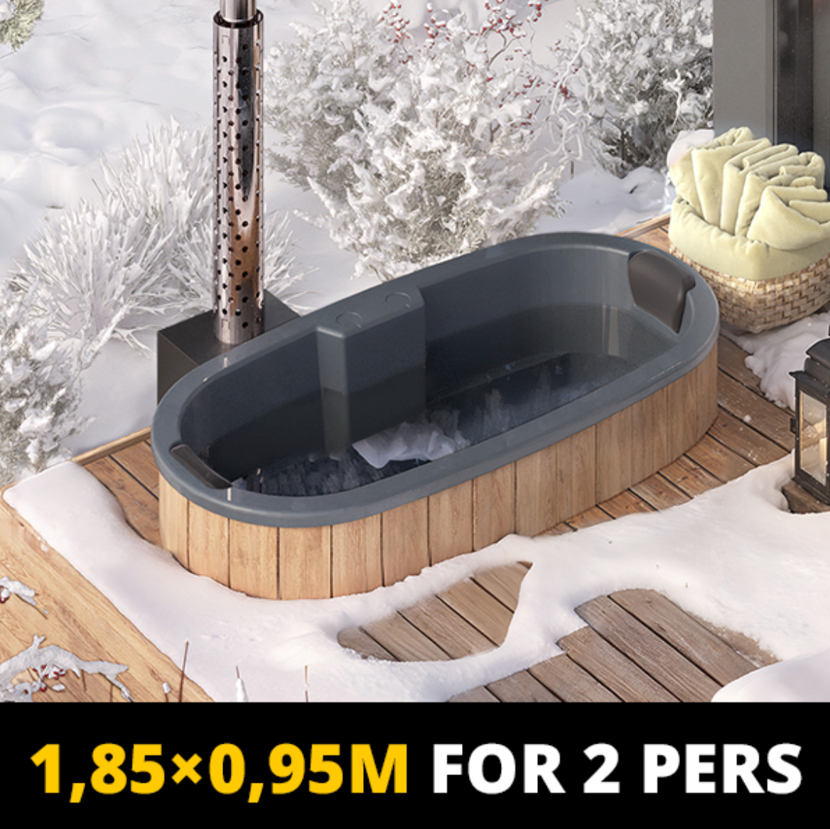 For 2 persons Hot Tub Liner from Fiberglass “Oval” 1,85×0,95m