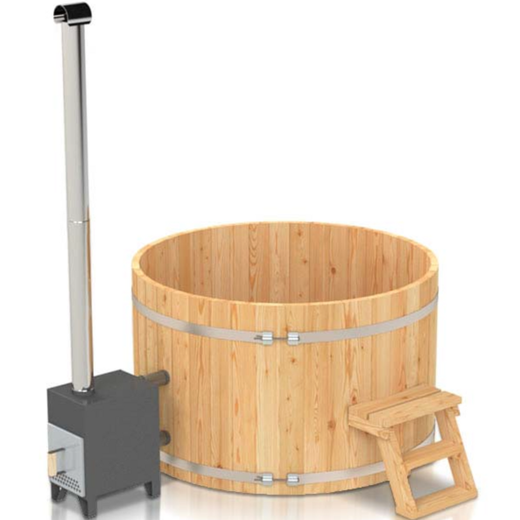 For 4-12 persons Wooden Hot Tub with an Outside Heater