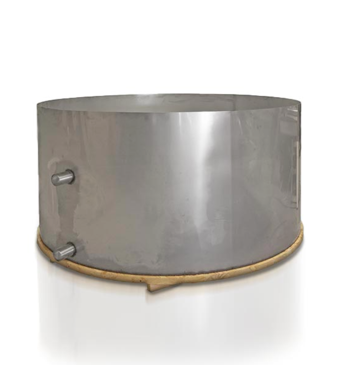 Stainless Steel Wooden Hot Tub with a Wood-Fired Heater