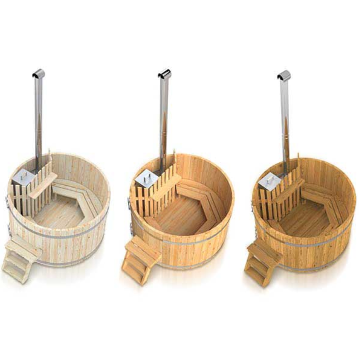 For 3-10 persons Wooden Hot Tub with an Inside Heater