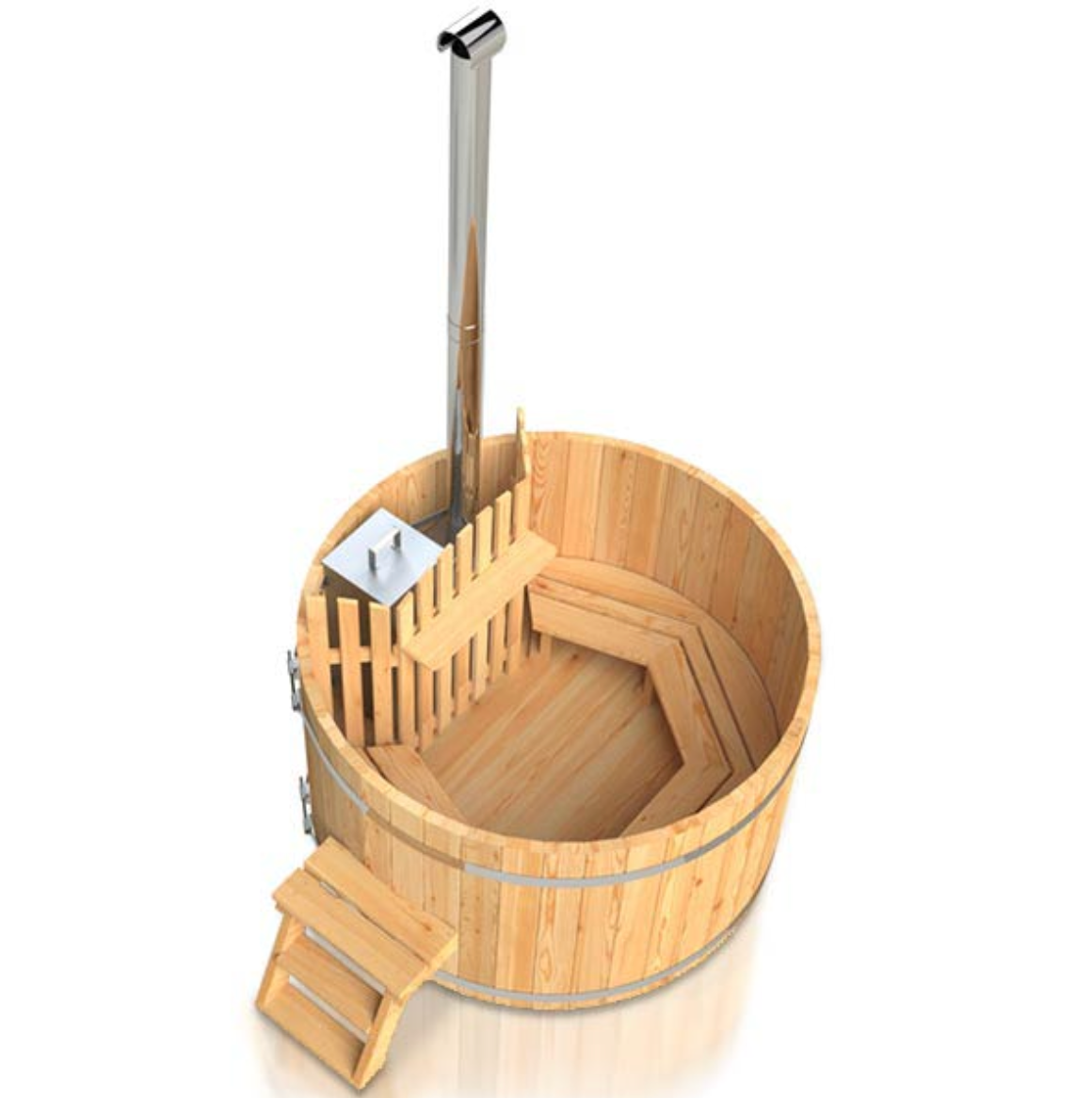 For 3-10 persons Wooden Hot Tub with an Inside Heater