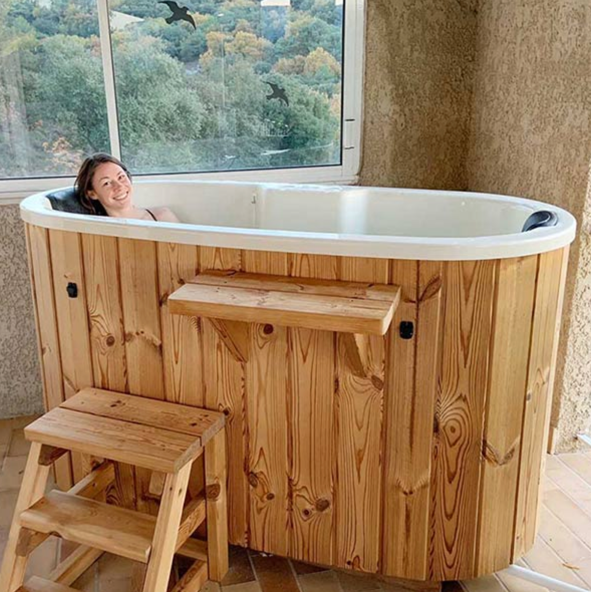 Cold Plunge Tub from fiberglass for 2 persons