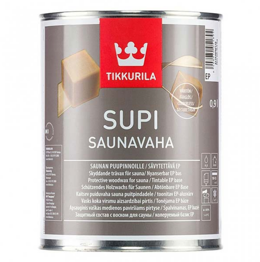 Colorless Protective wood wax for sauna Supi Saunavaha 2,7l