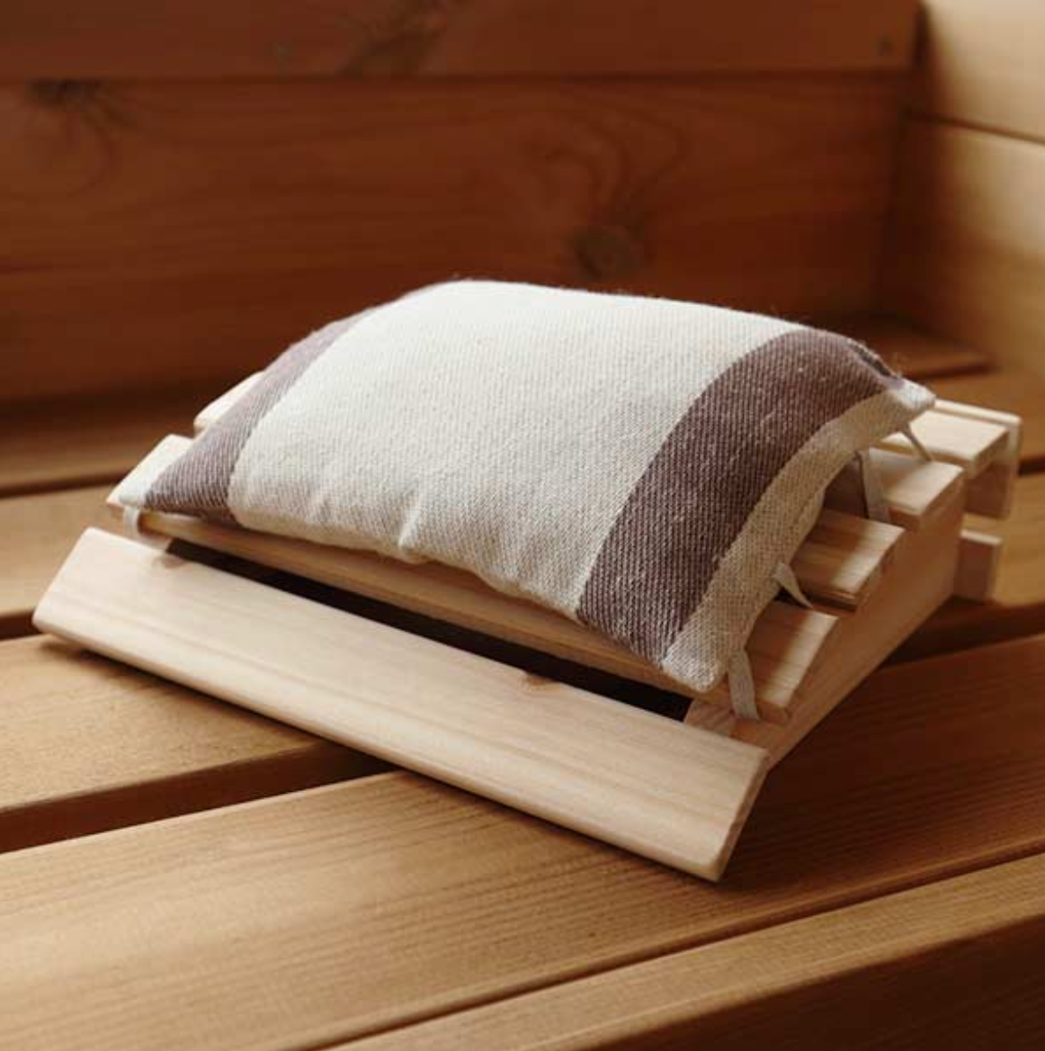Headrest with the pillow for sauna