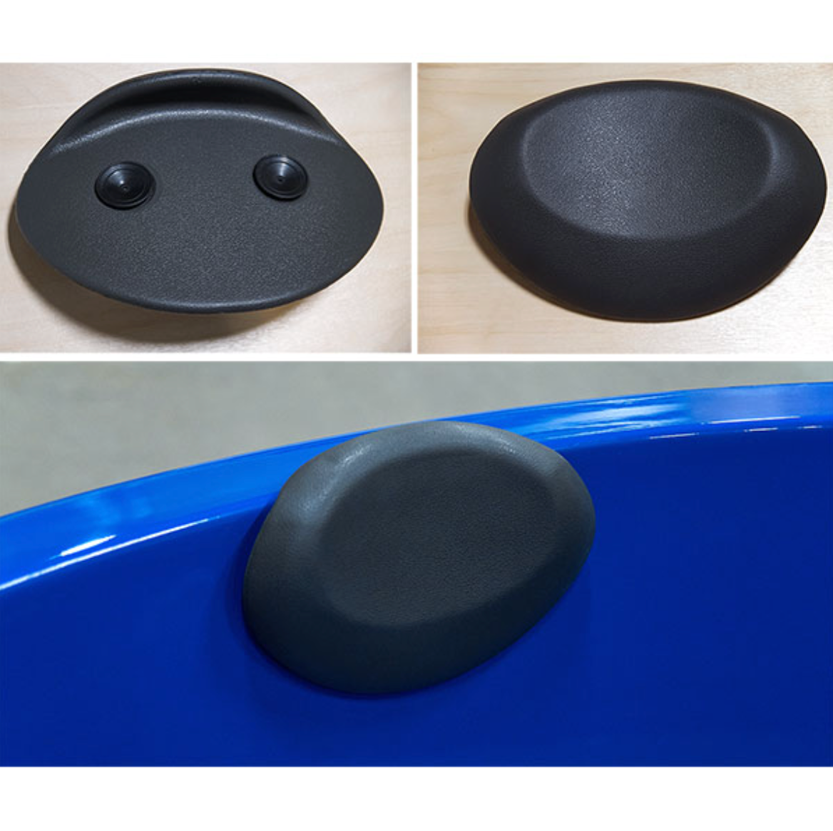 Headrests for fiberglass hot tubs with two suction caps
