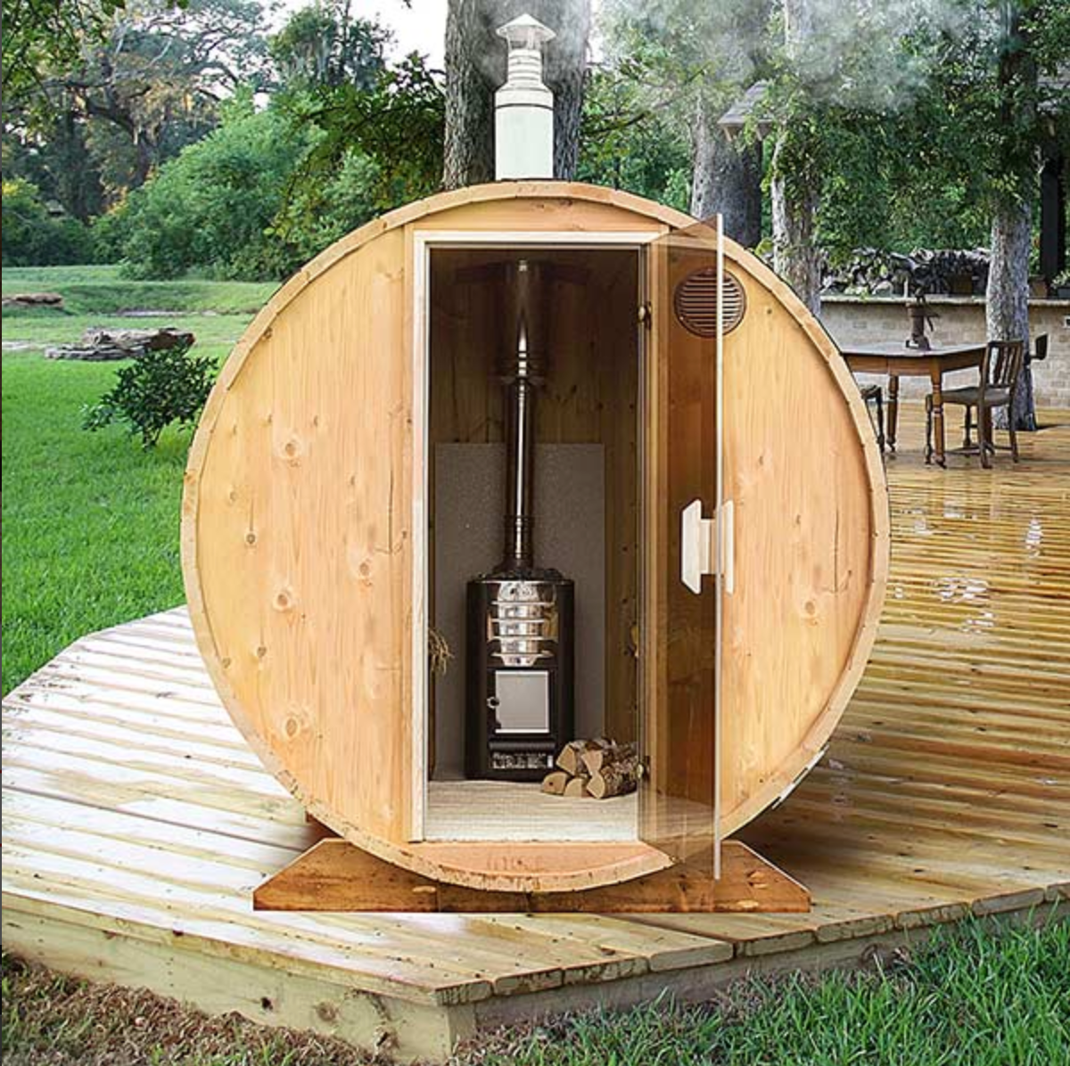2-2.3m for 4 persons Outdoor Sauna